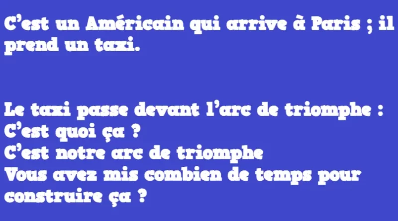 blague un américain arrive à paris