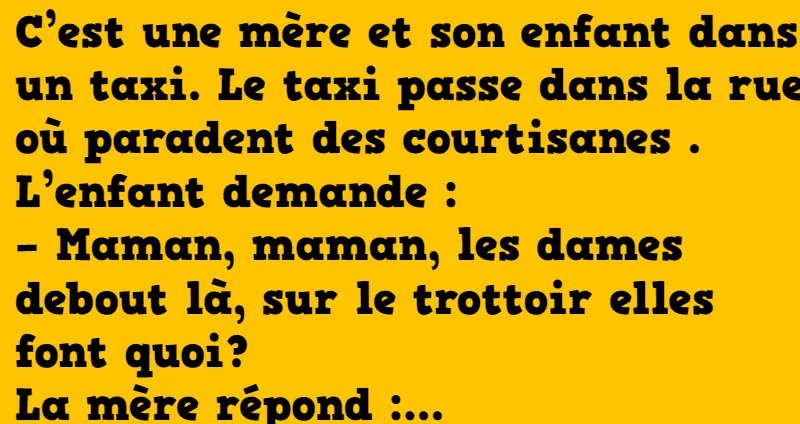 Blague une mere et son enfant dans un taxi