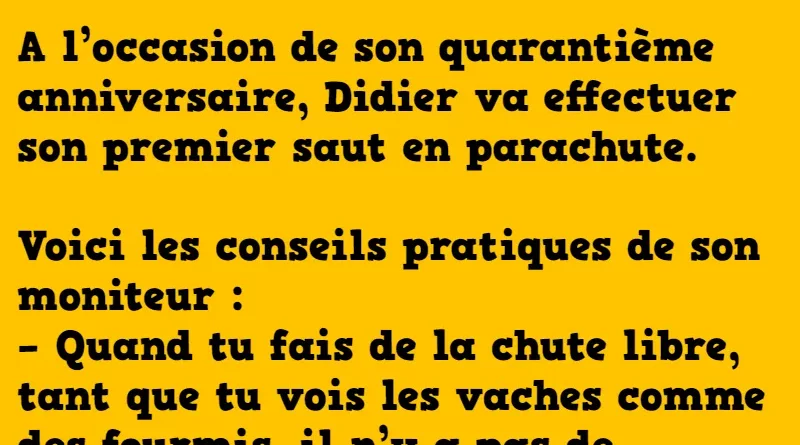 blague le saut en parachute