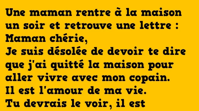 blague lettre d'une adolescente à sa maman chérie