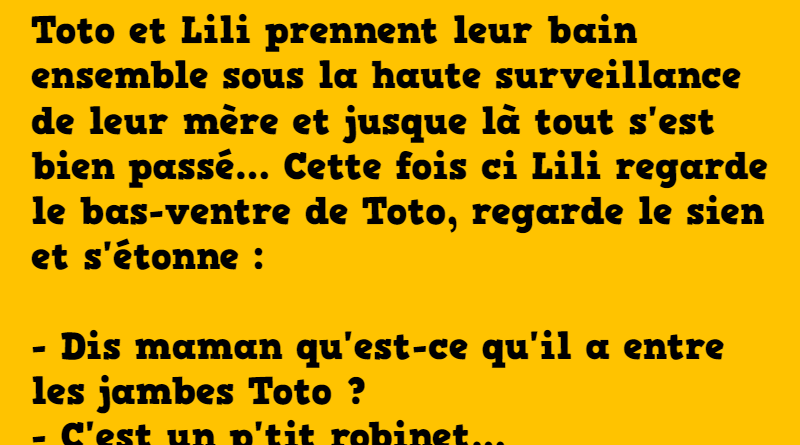 blague toto et lili prennent le bain ensemble