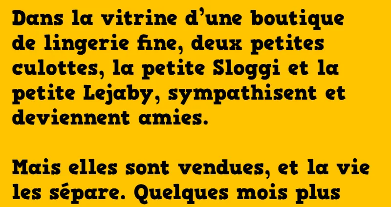 blague Les deux petites culottes Sloggi et Lejaby