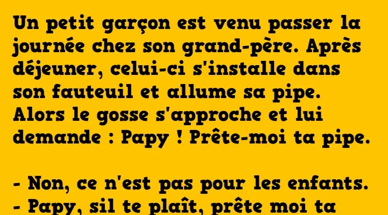 blague un petit passe la journée chez papy