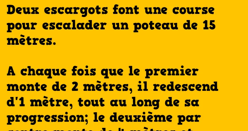 énigme la course d'escargots