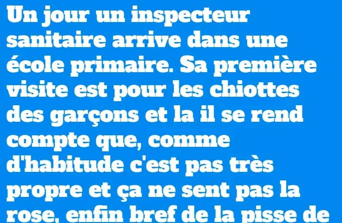 blague L'inspecteur sanitaire