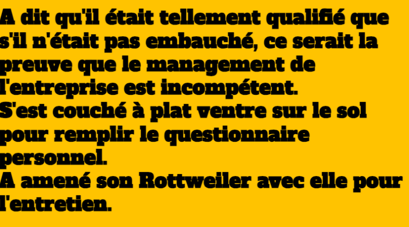 Bêtisier des recruteurs (1)