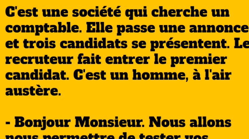 blague Une société qui cherche un comptable