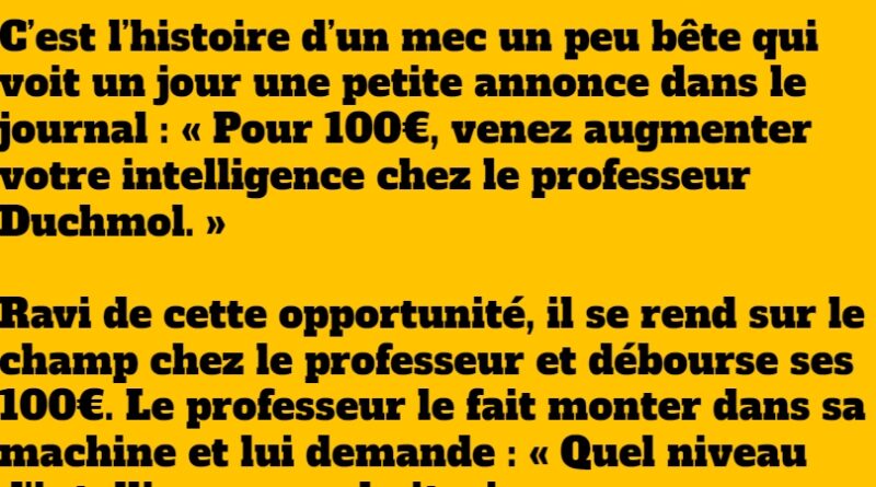 blague augmenter intelligence