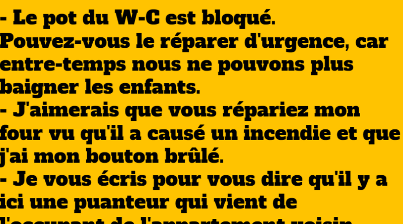 blague bêtisier des locataires