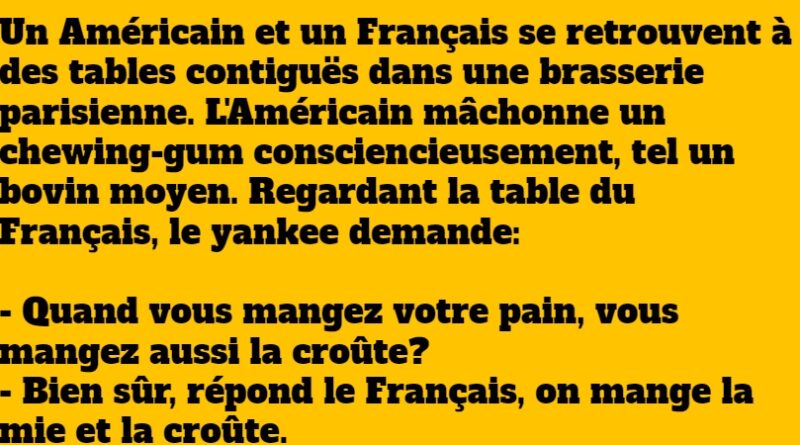 blague dans une brasserie parisienne