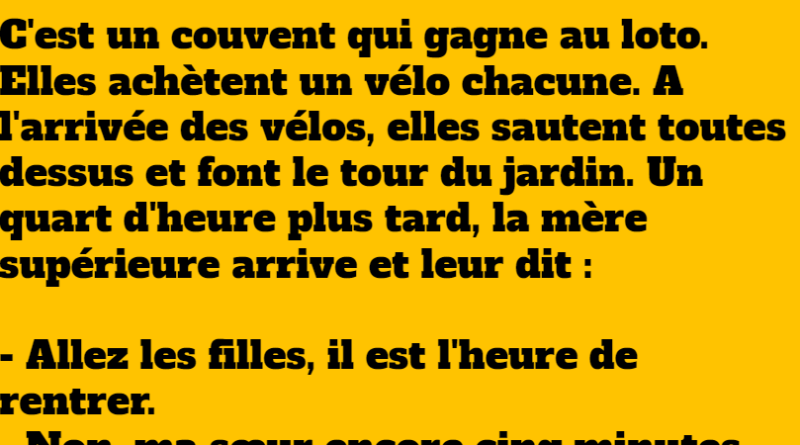 blague un couvent gagne au loto