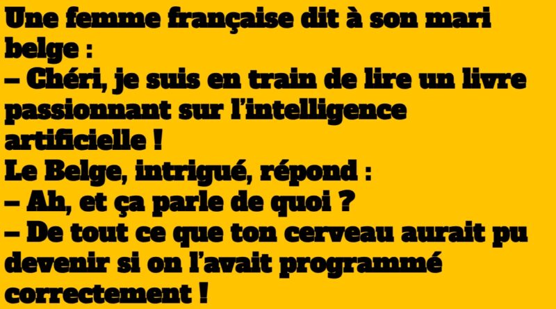 blague femme française avec son mari belge