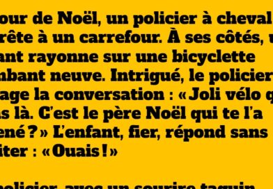 blague le policier à cheval et le petit garçon