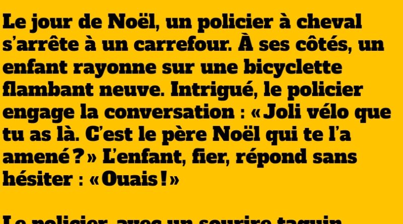 blague le policier à cheval et le petit garçon