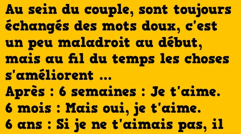 blague évolution du langage au sein d'un couple