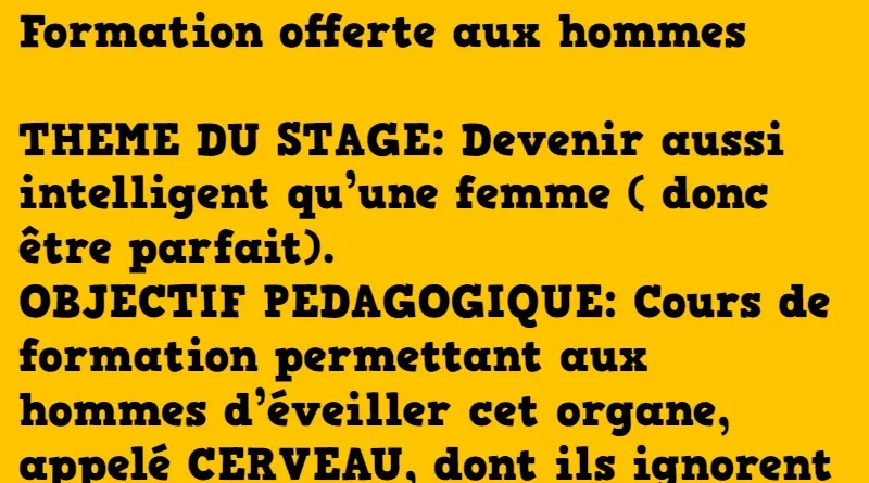 blague formation offerte aux hommes