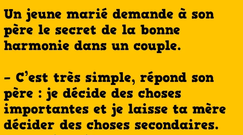 blague harmonie au sein d'un couple