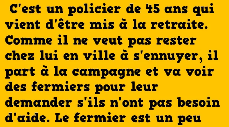 blague un policier à la ferme