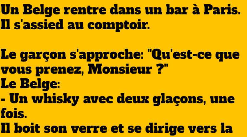 blague un belge dans un bar parisien