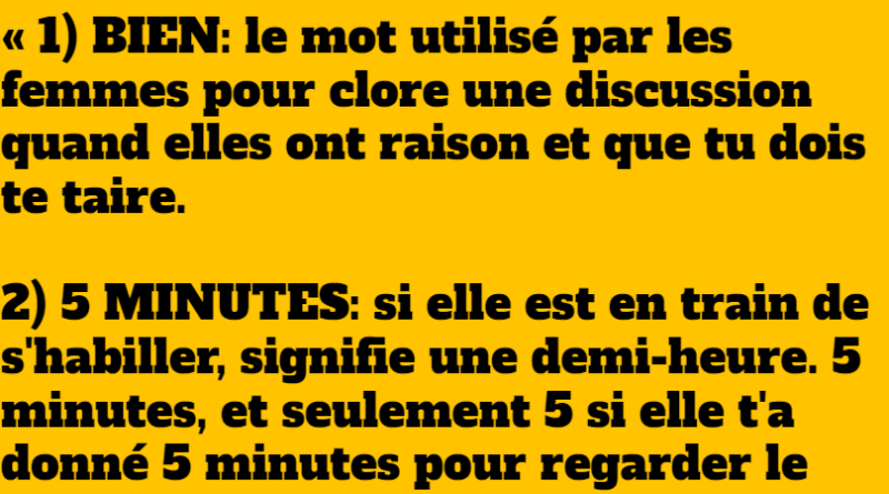 blague Les 10 expressions utilisées par les femmes