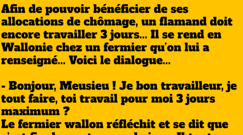 blague Trois jours de travail