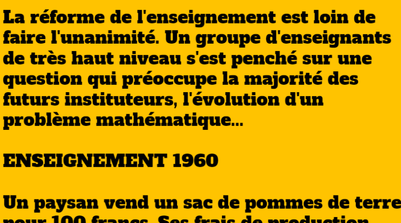 blague la reforme de l'enseignement