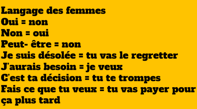 blague langage féminin vs langage masculin