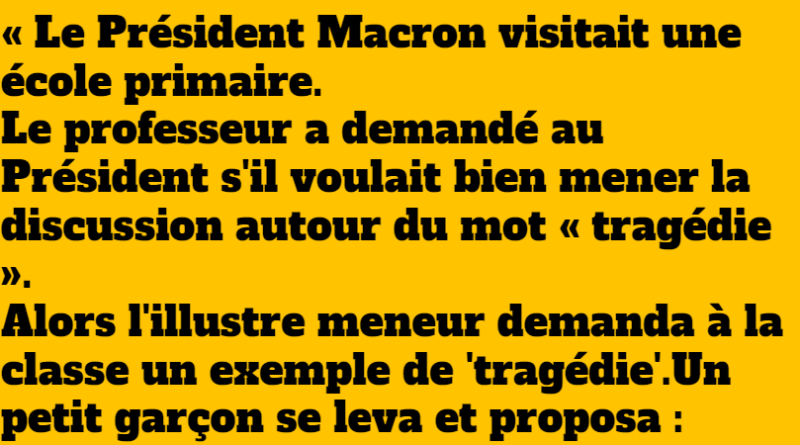 blague macron à l'école