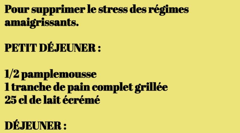 blague régime anti stress