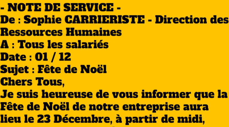 blague repas de noël en entreprise