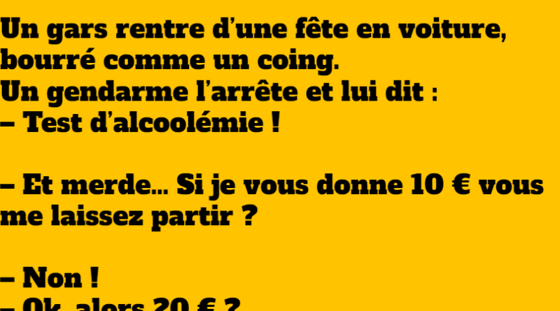 blague le test d'alcoolémie