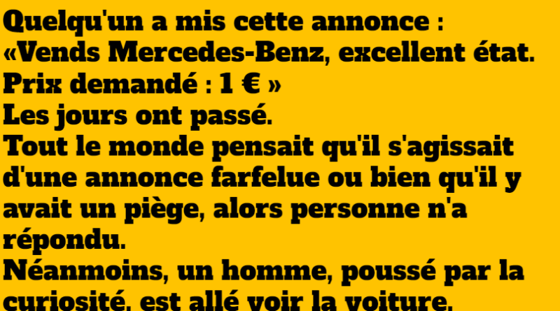 blague mercedes à vendre