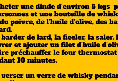 blague préparer une dinde au whisky