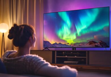 Woman-Living-Room-Watch-Smart-TV