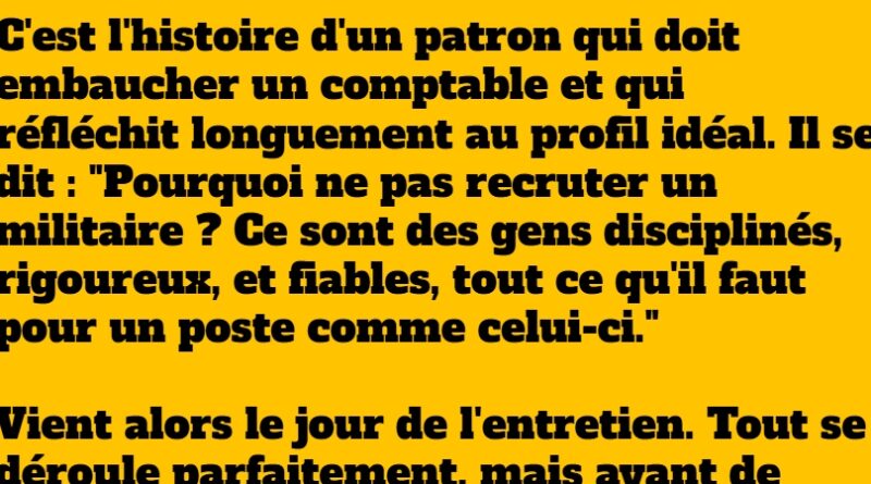 blague entretien d'embauche d'un comptable