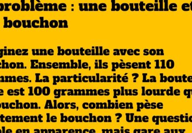 Défi mathématique : Découvrez le véritable poids du bouchon !