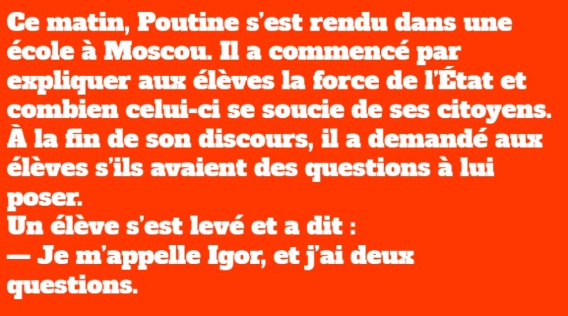 blague poutine dans une école à moscou