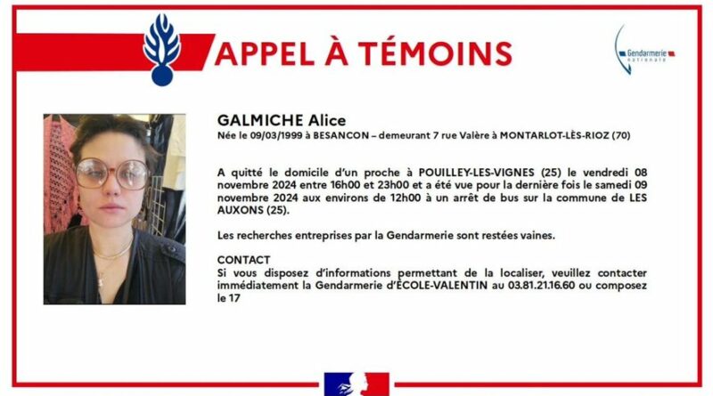 disparition alice galmiche dans le doubs