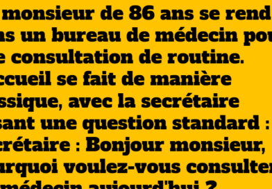 Quand un monsieur de 86 ans dévoile son problème au médecin