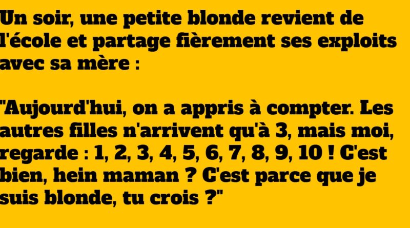 blague blonde épate sa maman